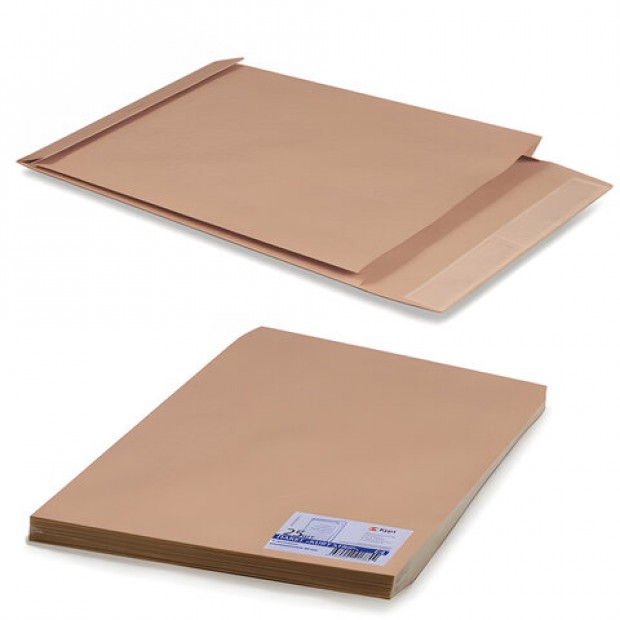 Конверт-пакеты Е4+ объемный (300х400х40 мм) до 300 листов, крафт-бумага, отрывная полоса, КОМПЛЕКТ 25 шт., 302127.25 Конверт-пакеты Е4+ объемный (300х400х40 мм) до 300 листов, крафт-бумага, отрывная полоса, КОМПЛЕКТ 25 шт., 302127.25