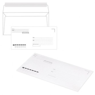 Конверты Е65 (110х220 мм), отрывная лента, Конверты Е65 (110х220 мм), отрывная лента,