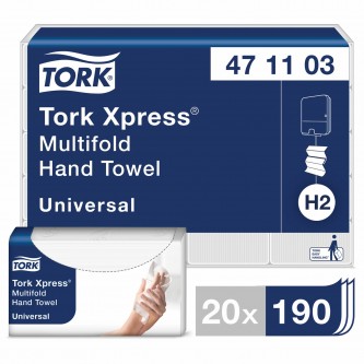 Полотенца бумажные (1 пачка 190 листов) TORK (H2) Universal, 2-слойные, цвет натуральный.,23,4х21,3, Z-сложение, 471103 Полотенца бумажные (1 пачка 190 листов) TORK (H2) Universal, 2-слойные, цвет натуральный.,23,4х21,3, Z-сложение, 471103