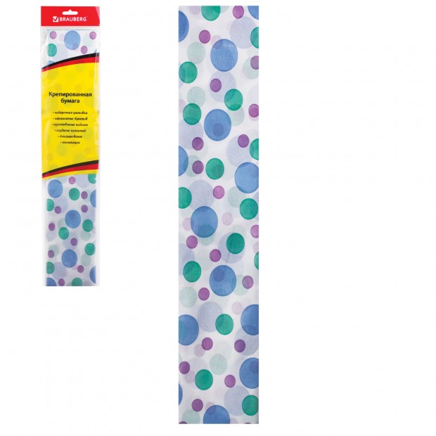 Бумага гофрированная/креповая, 22 г/м2, 50х200 см, пузыри, в рулоне, BRAUBERG, 127940 Бумага гофрированная/креповая, 22 г/м2, 50х200 см, пузыри, в рулоне, BRAUBERG, 127940