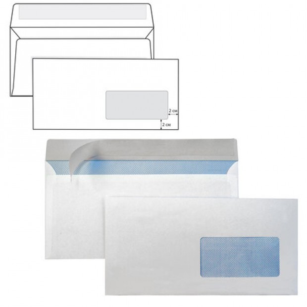 Конверты E65 (110х220 мм) ПРАВОЕ ОКНО, отрывная лента, 80 г/м2, КОМПЛЕКТ 1000 шт., внутренняя запечатка Е65.03СО Конверты E65 (110х220 мм) ПРАВОЕ ОКНО, отрывная лента, 80 г/м2, КОМПЛЕКТ 1000 шт., внутренняя запечатка Е65.03СО