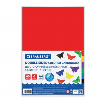 Картон цветной А4 ТОНИРОВАННЫЙ В МАССЕ, 60 листов, 6 цветов, 220 г/м2, BRAUBERG, 210х297 мм, 128986 Картон цветной А4 ТОНИРОВАННЫЙ В МАССЕ, 60 листов, 6 цветов, 220 г/м2, BRAUBERG, 210х297 мм, 128986