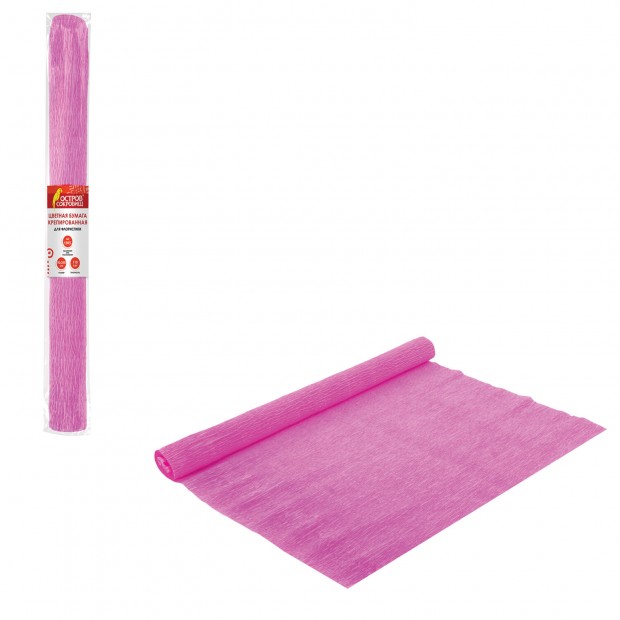 Бумага гофрированная/креповая, 110 г/м2, 50х250 см, розовая, ОСТРОВ СОКРОВИЩ, 129150 Бумага гофрированная/креповая, 110 г/м2, 50х250 см, розовая, ОСТРОВ СОКРОВИЩ, 129150
