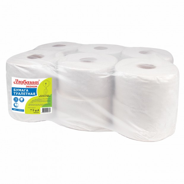 Бумага туалетная ЛЮБАША (Система T2) 1-слойная 12 рулонов по 200 метров, цвет серый, 129571, 129571 (МП-39) Бумага туалетная ЛЮБАША (Система T2) 1-слойная 12 рулонов по 200 метров, цвет серый, 129571, 129571 (МП-39)