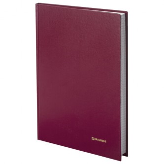 Книга учета 96 л., клетка, твердая, бумвинил, блок офсет, А4 (200х290 мм), BRAUBERG, бордовая, 130224 Книга учета 96 л., клетка, твердая, бумвинил, блок офсет, А4 (200х290 мм), BRAUBERG, бордовая, 130224