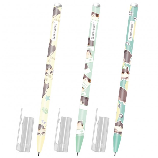 РЕЗЕРВ Ручка стираемая гелевая BRAUBERG CUTE CATS, СИНЯЯ, корпус ассорти, линия 0,35м, 144481 РЕЗЕРВ Ручка стираемая гелевая BRAUBERG CUTE CATS, СИНЯЯ, корпус ассорти, линия 0,35м, 144481