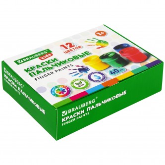Краски пальчиковые для малышей от 1 года, КЛАССИКА, 12 цветов по 40 мл, BRAUBERG KIDS, 192397 Краски пальчиковые для малышей от 1 года, КЛАССИКА, 12 цветов по 40 мл, BRAUBERG KIDS, 192397