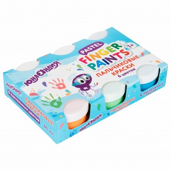 Краски пальчиковые для малышей от 1 года, пастельные цвета, 6 по 60 мл, ЮНЛАНДИЯ, 192569 Краски пальчиковые для малышей от 1 года, пастельные цвета, 6 по 60 мл, ЮНЛАНДИЯ, 192569
