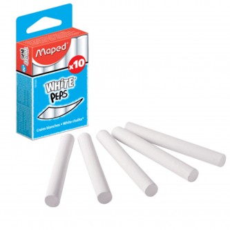 Мелки MAPED (Франция), набор 10 шт., белые, круглые, специальная формула Мелки MAPED (Франция), набор 10 шт., белые, круглые, специальная формула