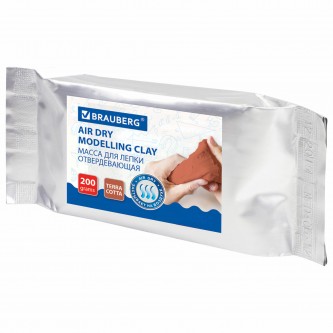 Паста (масса) для моделирования и лепки BRAUBERG, самозатвердевающая, 200 г, терракотовая, ВЫСШЕЕ КАЧЕСТВО, 224442 Паста (масса) для моделирования и лепки BRAUBERG, самозатвердевающая, 200 г, терракотовая, ВЫСШЕЕ КАЧЕСТВО, 224442