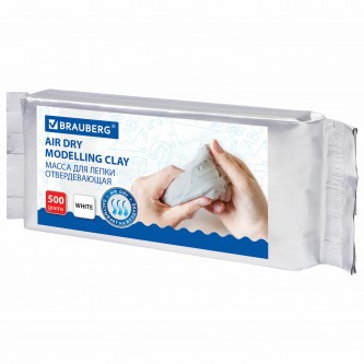Паста (масса) для лепки BRAUBERG, самозатвердевающая, 500 г, натуральный белый, ВЫСШЕЕ КАЧЕСТВО, 224443 Паста (масса) для лепки BRAUBERG, самозатвердевающая, 500 г, натуральный белый, ВЫСШЕЕ КАЧЕСТВО, 224443