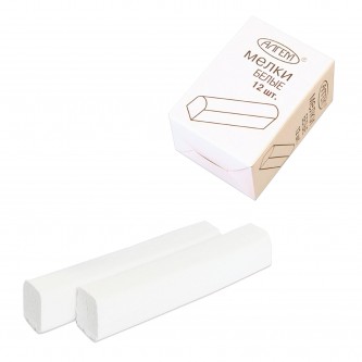 Мел белый квадратный 12 штук, АЛГЕМ, картонная упаковка, НМБ-12 Мел белый квадратный 12 штук, АЛГЕМ, картонная упаковка, НМБ-12