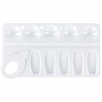 Палитра для рисования ПИФАГОР белая, пластиковая, прямоугольная, 10 ячеек, 227809 Палитра для рисования ПИФАГОР белая, пластиковая, прямоугольная, 10 ячеек, 227809