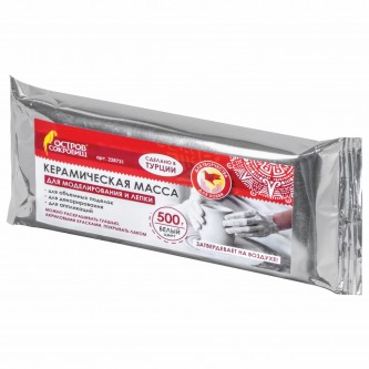 Масса керамическая для лепки ОСТРОВ СОКРОВИЩ, 500 г, натуральный цвет, 228731 Масса керамическая для лепки ОСТРОВ СОКРОВИЩ, 500 г, натуральный цвет, 228731