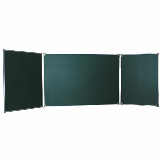 Доска для мела магнитная 3-х элементная, 100х170/340 см, 5 рабочих поверхностей, зеленая, BS, ТЭ-340М Доска для мела магнитная 3-х элементная, 100х170/340 см, 5 рабочих поверхностей, зеленая, BS, ТЭ-340М