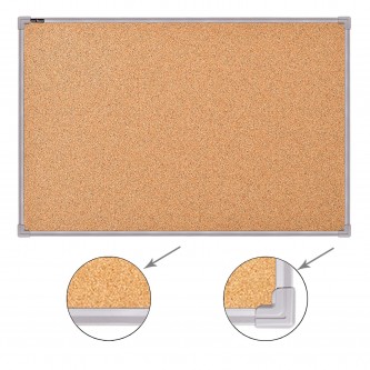 Доска пробковая для объявлений 100х60 см, металлическая рамка, BS, П-60, П*60 Доска пробковая для объявлений 100х60 см, металлическая рамка, BS, П-60, П*60