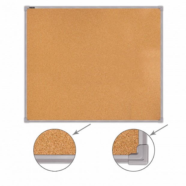 Доска пробковая для объявлений 100х120 см, металлическая рамка, BS, П-120, П*120 Доска пробковая для объявлений 100х120 см, металлическая рамка, BS, П-120, П*120