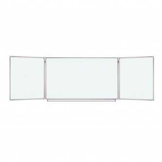 Доска магнитно-маркерная 3-х элементная 100х150/300 см, 5 рабочих поверхностей, белая, BRAUBERG, 231708