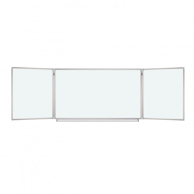 Доска магнитно-маркерная 3-х элементная 100х150/300 см, 5 рабочих поверхностей, белая, BRAUBERG, 231708