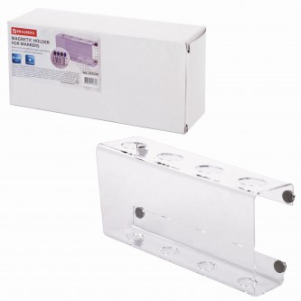 Держатель магнитный для 4 маркеров для доски (85х160 мм), прозрачный акрил, BRAUBERG, РОССИЯ, 235530 Держатель магнитный для 4 маркеров для доски (85х160 мм), прозрачный акрил, BRAUBERG, РОССИЯ, 235530