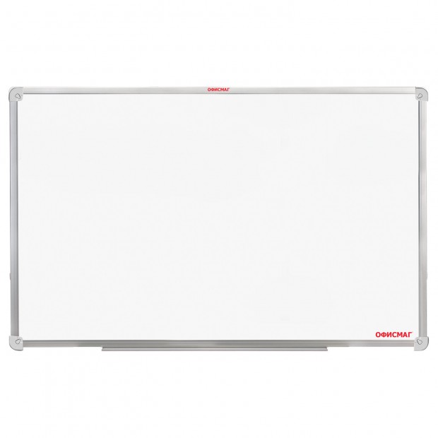 Доска магнитно-маркерная 60х90 см, алюминиевая рамка, ГАРАНТИЯ 10 ЛЕТ, РОССИЯ, ОФИСМАГ, 236446