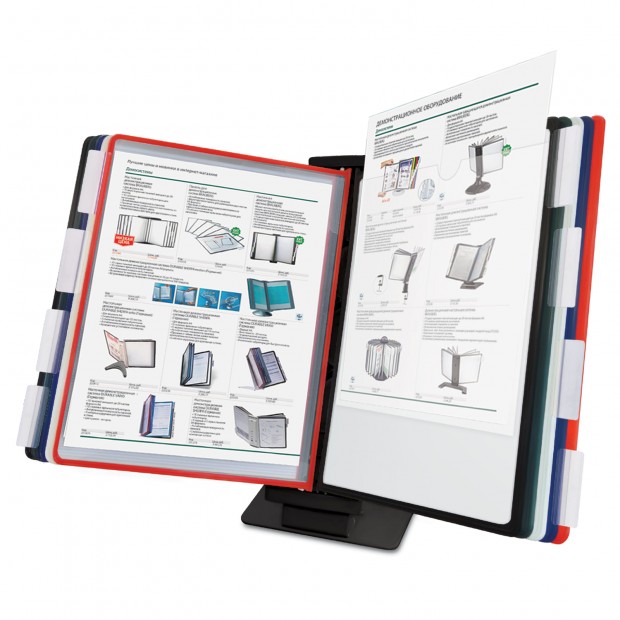 Демосистема настольная/настенная, с 10 цветными панелями А4, металлическая основа, черная, BRAUBERG Демосистема настольная/настенная, с 10 цветными панелями А4, металлическая основа, черная, BRAUBERG