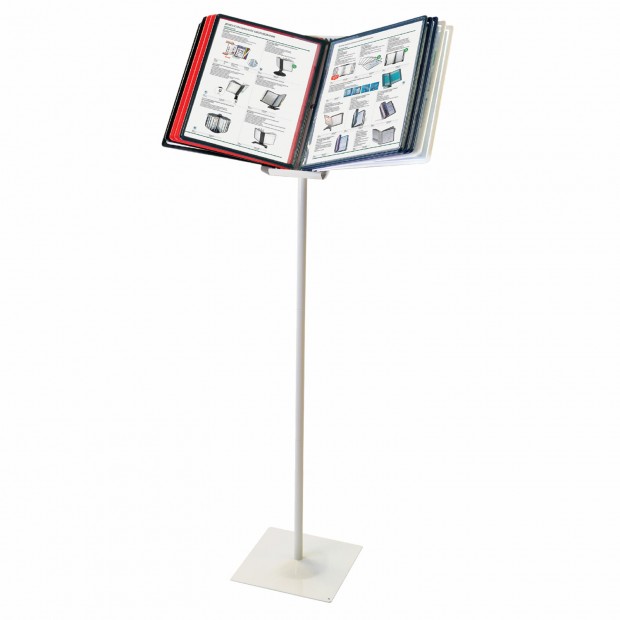 Демосистема напольная металлическая с 10 цветными панелями А4, серая, BRAUBERG 