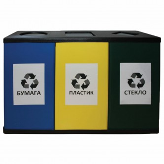 Урна металлическая для раздельного сбора мусора, 700х1065х360 мм, 3 бака по 80 литров, оцинкованная сталь/прочный термостойкий пластик, 450 Урна металлическая для раздельного сбора мусора, 700х1065х360 мм, 3 бака по 80 литров, оцинкованная сталь/прочный термостойкий пластик, 450