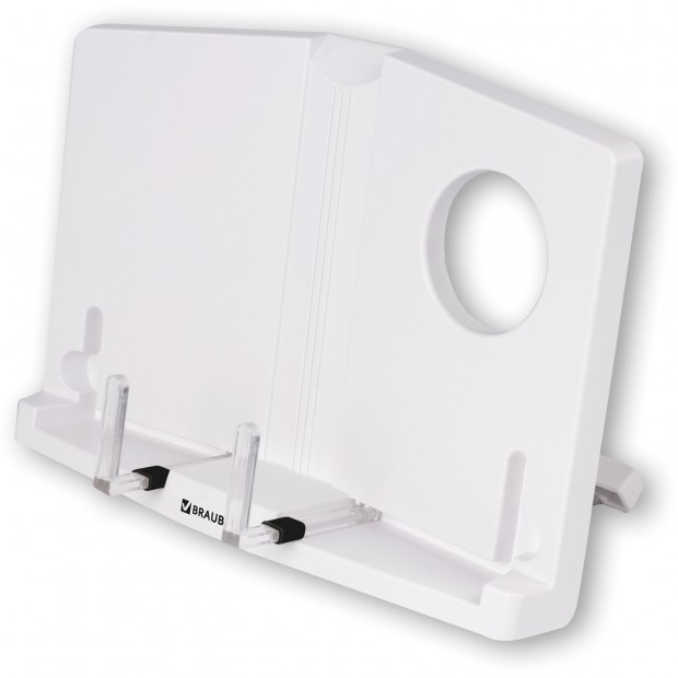 Подставка для книг и учебников BRAUBERG, регулируемый наклон, пластик, белая, 237445 Подставка для книг и учебников BRAUBERG, регулируемый наклон, пластик, белая, 237445