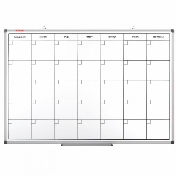 Доска-планинг НА МЕСЯЦ магнитно-маркерная 60х90 см, алюминиевая рамка, BRAUBERG Доска-планинг НА МЕСЯЦ магнитно-маркерная 60х90 см, алюминиевая рамка, BRAUBERG