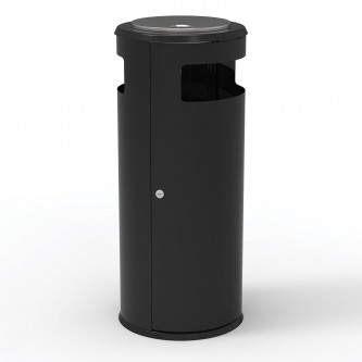 Урна уличная с пепельницей, кольцом для мешка, створка с замком, 955х455х455 мм, 70 литров, черная, Урна уличная с пепельницей, кольцом для мешка, створка с замком, 955х455х455 мм, 70 литров, черная,