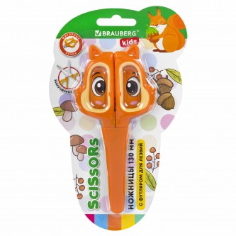 Ножницы 130 мм, фигурные рукоятки с резиновыми вставками 