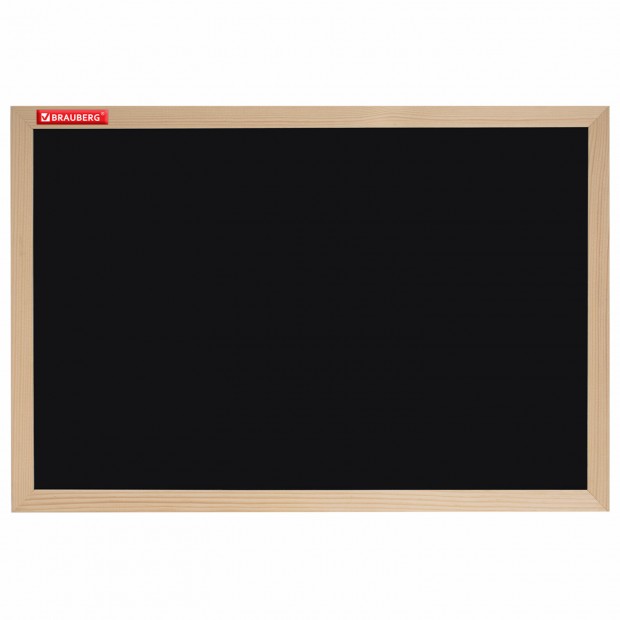 Доска для мела магнитная 30х45 см, черная, деревянная рамка, BRAUBERG Standard, 238801