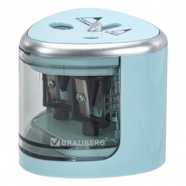 Точилка электрическая BRAUBERG DUAL (для 2 диаметров карандашей!), 4 батарейки АА, голубая, 270578 Точилка электрическая BRAUBERG DUAL (для 2 диаметров карандашей!), 4 батарейки АА, голубая, 270578