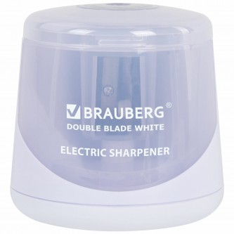 Точилка электрическая BRAUBERG DOUBLE BLADE WHITE, двойное лезвие, питание от 2 батареек, 271337 Точилка электрическая BRAUBERG DOUBLE BLADE WHITE, двойное лезвие, питание от 2 батареек, 271337
