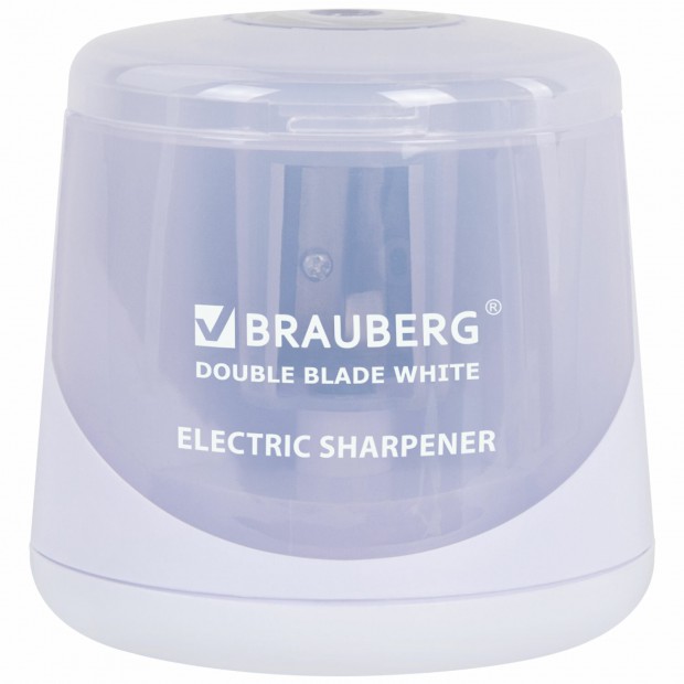Точилка электрическая BRAUBERG DOUBLE BLADE WHITE, двойное лезвие, питание от 2 батареек, 271337 Точилка электрическая BRAUBERG DOUBLE BLADE WHITE, двойное лезвие, питание от 2 батареек, 271337