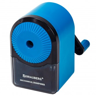 Точилка механическая BRAUBERG ULTRA для чернографитных и цветных карандашей, крепление к столу, цвет корпуса голубой с черным, 271342 Точилка механическая BRAUBERG ULTRA для чернографитных и цветных карандашей, крепление к столу, цвет корпуса голубой с черным, 271342