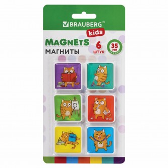 Магниты квадратные стеклянные 35 мм для досок магнитно-маркерных, НАБОР 6 шт., Магниты квадратные стеклянные 35 мм для досок магнитно-маркерных, НАБОР 6 шт.,