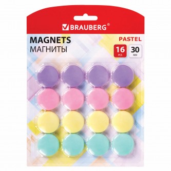 Магниты 30 мм, НАБОР 16 шт., BRAUBERG Магниты 30 мм, НАБОР 16 шт., BRAUBERG