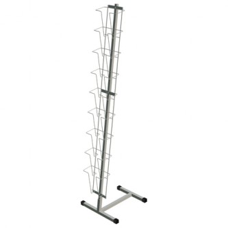 Стойка напольная для рекламных материалов (161х41х39 см), на 9 лотков А4, сетчатая, К010, белая, 1829 Стойка напольная для рекламных материалов (161х41х39 см), на 9 лотков А4, сетчатая, К010, белая, 1829