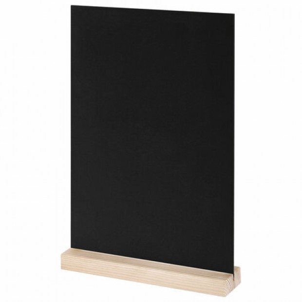 Табличка меловая настольная А4, вертикальная, на деревянной подставке, ПВХ, черная, BRAUBERG, 291298 Табличка меловая настольная А4, вертикальная, на деревянной подставке, ПВХ, черная, BRAUBERG, 291298