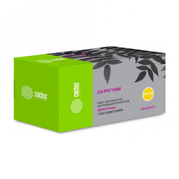 Тонер-картридж CACTUS (CS-PH7100M) для XEROX Phaser 7100, пурпурный, ресурс 4500 стр. Тонер-картридж CACTUS (CS-PH7100M) для XEROX Phaser 7100, пурпурный, ресурс 4500 стр.