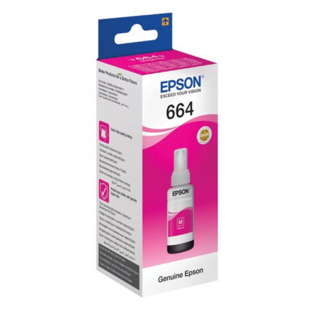 Чернила EPSON 664 (T6643) для СНПЧ Epson L100/L110/L200/L210/L300/L456/L550, пурпурные, ОРИГИНАЛЬНЫЕ, C13T66434A/398 Чернила EPSON 664 (T6643) для СНПЧ Epson L100/L110/L200/L210/L300/L456/L550, пурпурные, ОРИГИНАЛЬНЫЕ, C13T66434A/398