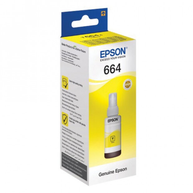Чернила EPSON 664 (T6644) для СНПЧ Epson L100/L110/L200/L210/L300/L456/L550, желтые, ОРИГИНАЛЬНЫЕ, C13T66444A/498 Чернила EPSON 664 (T6644) для СНПЧ Epson L100/L110/L200/L210/L300/L456/L550, желтые, ОРИГИНАЛЬНЫЕ, C13T66444A/498