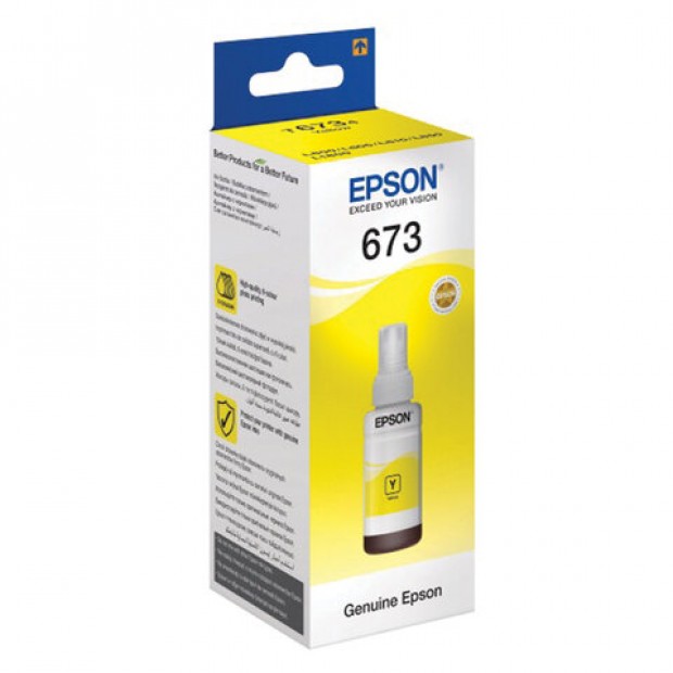Чернила EPSON 673 (T6734) для СНПЧ Epson L800/L805/L810/L850/L1800, желтые, ОРИГИНАЛЬНЫЕ, C13T67344A/498 Чернила EPSON 673 (T6734) для СНПЧ Epson L800/L805/L810/L850/L1800, желтые, ОРИГИНАЛЬНЫЕ, C13T67344A/498