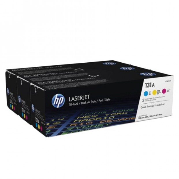 Картридж лазерный HP (U0SL1AM) LJ Pro200 colorM276/M251, №131A, оригинальный, КОМПЛЕКТ 3 цвета по 1800 страниц