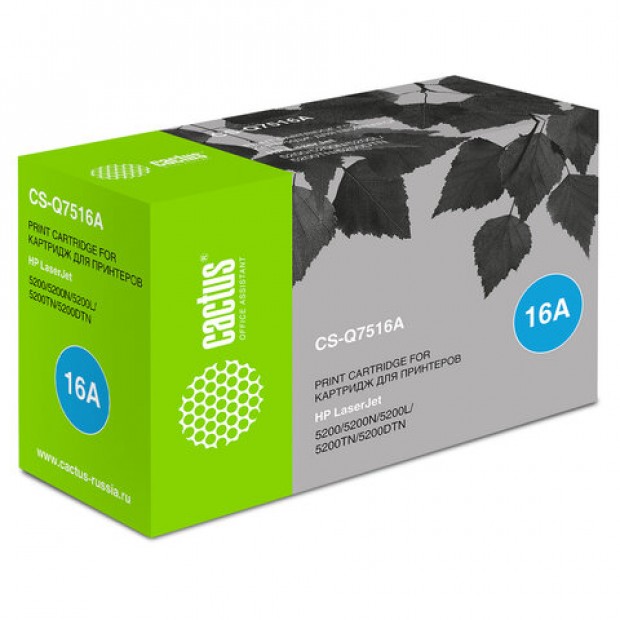 Картридж лазерный CACTUS (CS-Q7516A) для HP LaserJet 5200, ресурс 12000 стр. Картридж лазерный CACTUS (CS-Q7516A) для HP LaserJet 5200, ресурс 12000 стр.