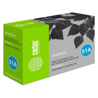 Картридж лазерный CACTUS (CS-Q7551A) для HP LaserJet M3035/3027/P3005, ресурс 6500 стр. Картридж лазерный CACTUS (CS-Q7551A) для HP LaserJet M3035/3027/P3005, ресурс 6500 стр.