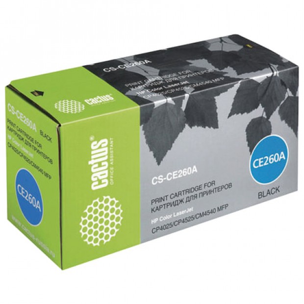 Картридж лазерный CACTUS (CS-CE260A) для HP ColorLaserJet CP4025/4525, черный, ресурс 8500 страниц Картридж лазерный CACTUS (CS-CE260A) для HP ColorLaserJet CP4025/4525, черный, ресурс 8500 страниц