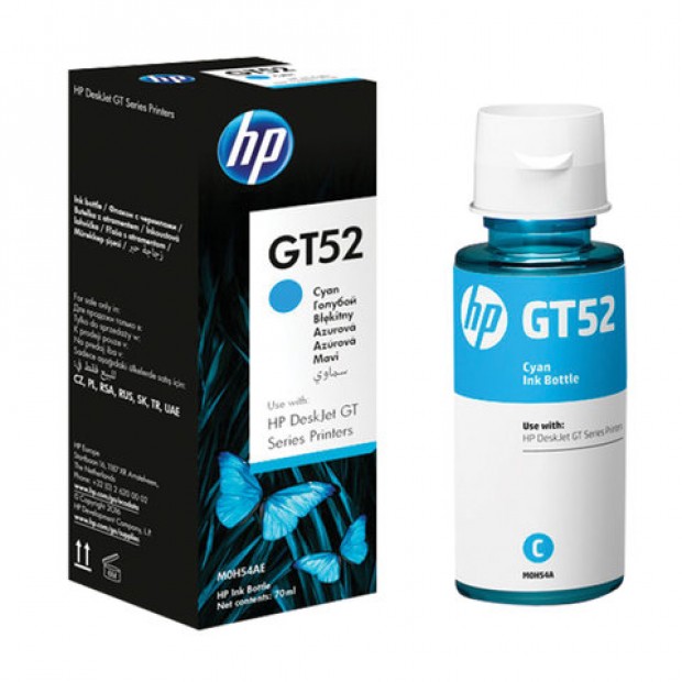 Чернила HP GT52 (M0H54AE) для InkTank 315/410/415, SmartTank 500/515/615 голубые, ресурс 8000 страниц, оригинальные Чернила HP GT52 (M0H54AE) для InkTank 315/410/415, SmartTank 500/515/615 голубые, ресурс 8000 страниц, оригинальные